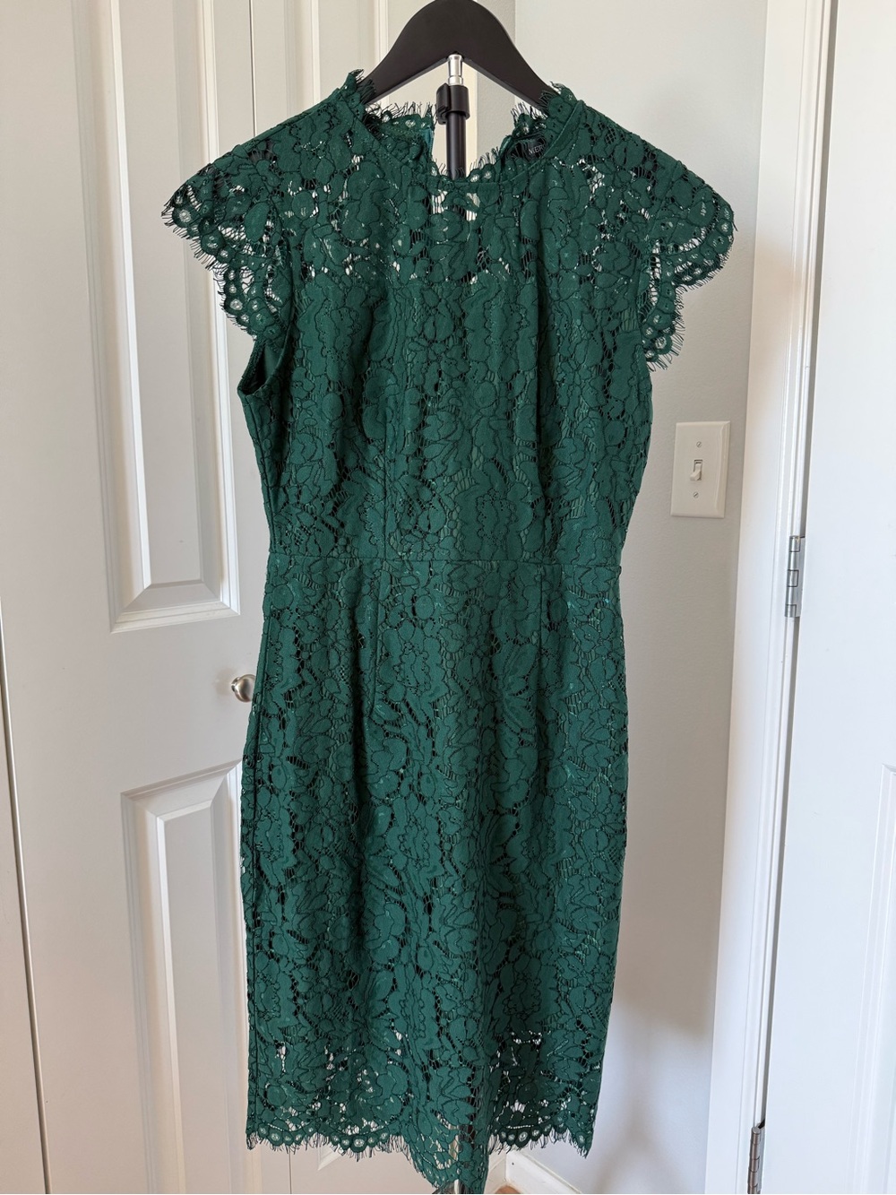 Emerald Green Floral Lace Cocktail Dress Size Small